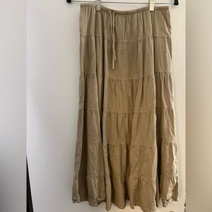Aritzia Wilfred tiered linen midi skirt